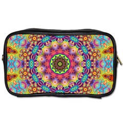 Rosette Mandala Ornament Wallpaper Toiletries Bag (two Sides) by Wegoenart