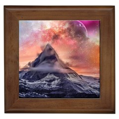 Mountain Cosmos Universe Nature Framed Tile by Wegoenart