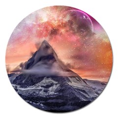 Mountain Cosmos Universe Nature Magnet 5  (round) by Wegoenart