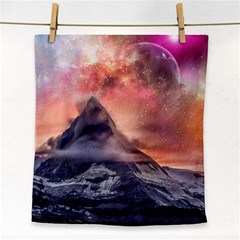 Mountain Cosmos Universe Nature Face Towel by Wegoenart