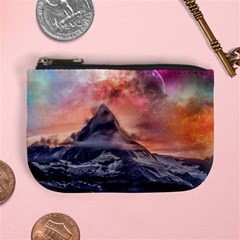 Mountain Cosmos Universe Nature Mini Coin Purse by Wegoenart