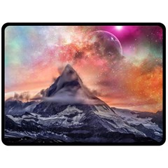 Mountain Cosmos Universe Nature Fleece Blanket (large)  by Wegoenart