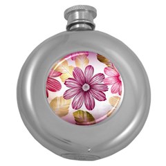 Fabric Pattern Texture Round Hip Flask (5 Oz) by Wegoenart