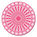 Mandala Pink Abstract Magnet 5  (Round) Front