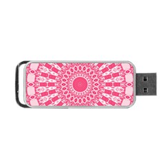 Mandala Pink Abstract Portable Usb Flash (one Side) by Wegoenart