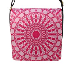 Mandala Pink Abstract Flap Closure Messenger Bag (l) by Wegoenart