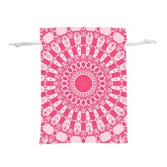 Mandala Pink Abstract Lightweight Drawstring Pouch (l) by Wegoenart