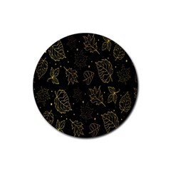 Leaves-01 Rubber Coaster (round)