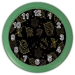 Leaves-01 Color Wall Clock by nateshop