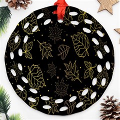 Leaves-01 Ornament (round Filigree)