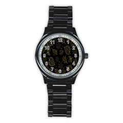 Leaves-01 Stainless Steel Round Watch