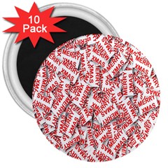 Merry-christmas 3  Magnets (10 Pack) 