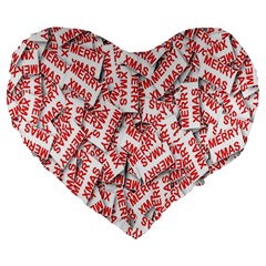 Merry-christmas Large 19  Premium Heart Shape Cushions by nateshop