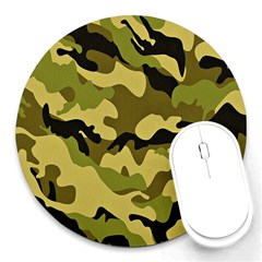 Army Camouflage Texture Round Mousepads by nateshop