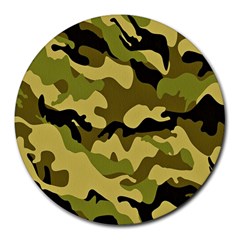 Army Camouflage Texture Round Mousepads by nateshop