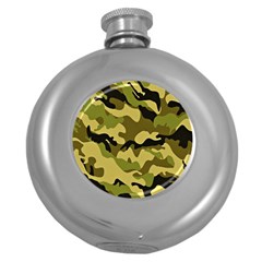 Army Camouflage Texture Round Hip Flask (5 Oz) by nateshop