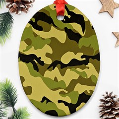 Army Camouflage Texture Oval Ornament (two Sides) by nateshop