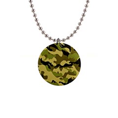 Army Camouflage Texture 1  Button Necklace by nateshop