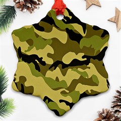 Army Camouflage Texture Snowflake Ornament (two Sides)