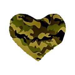 Army Camouflage Texture Standard 16  Premium Heart Shape Cushions by nateshop