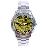 Army Camouflage Texture Stainless Steel Analogue Watch Front