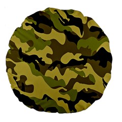 Army Camouflage Texture Large 18  Premium Flano Round Cushions by nateshop