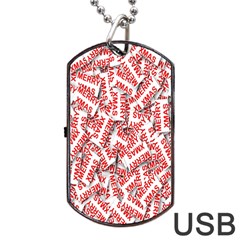 Merry-christmas Dog Tag Usb Flash (one Side) by nateshop