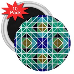 Mosaic 3 3  Magnets (10 Pack)  by nateshop