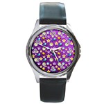 Pattern Round Metal Watch Front