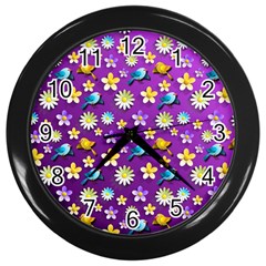 Pattern Wall Clock (black) by nateshop