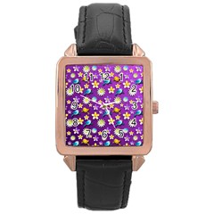 Pattern Rose Gold Leather Watch  by nateshop