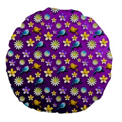 Pattern Large 18  Premium Flano Round Cushions by nateshop