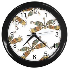 Pattern-35 Wall Clock (black) by nateshop