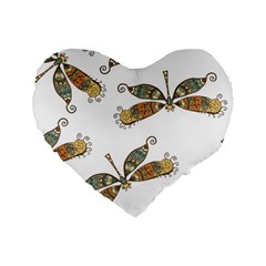 Pattern-35 Standard 16  Premium Flano Heart Shape Cushions by nateshop