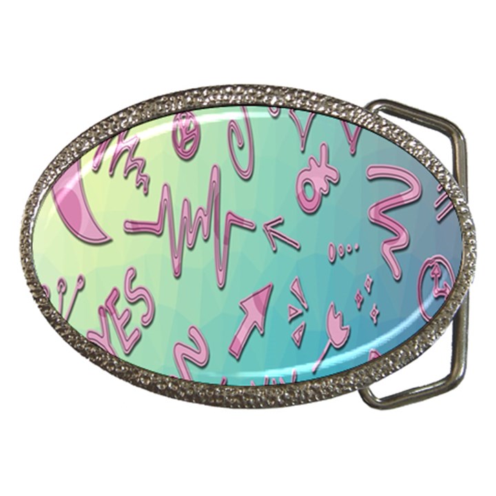 Pink Yes Bacground Belt Buckles