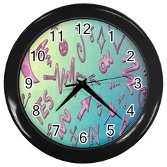 Pink Yes Bacground Wall Clock (black) by nateshop