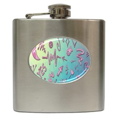 Pink Yes Bacground Hip Flask (6 Oz) by nateshop