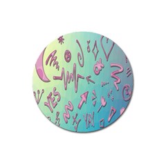 Pink Yes Bacground Magnet 3  (round) by nateshop