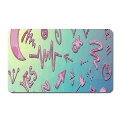 Pink Yes Bacground Magnet (rectangular)