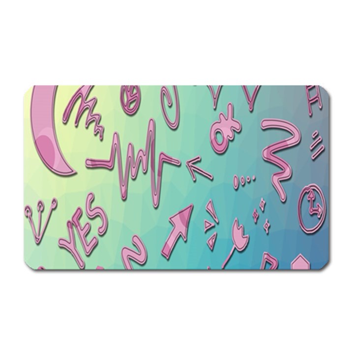 Pink Yes Bacground Magnet (Rectangular)