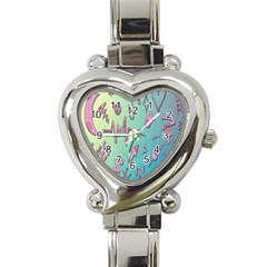 Pink Yes Bacground Heart Italian Charm Watch by nateshop