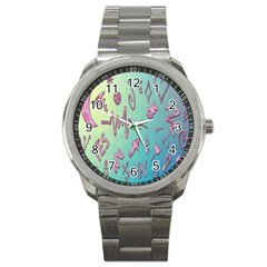 Pink Yes Bacground Sport Metal Watch by nateshop