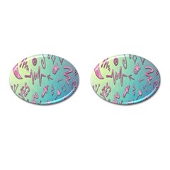 Pink Yes Bacground Cufflinks (oval) by nateshop