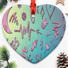 Pink Yes Bacground Heart Ornament (two Sides) by nateshop