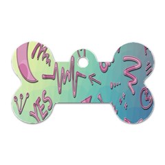 Pink Yes Bacground Dog Tag Bone (two Sides) by nateshop