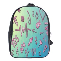 Pink Yes Bacground School Bag (large) by nateshop