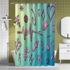 Pink Yes Bacground Shower Curtain 48  X 72  (small)  by nateshop