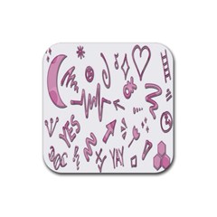 Pink Rubber Coaster (square) by nateshop