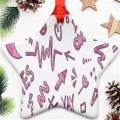 Pink Star Ornament (two Sides) by nateshop