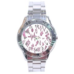 Pink Stainless Steel Analogue Watch by nateshop